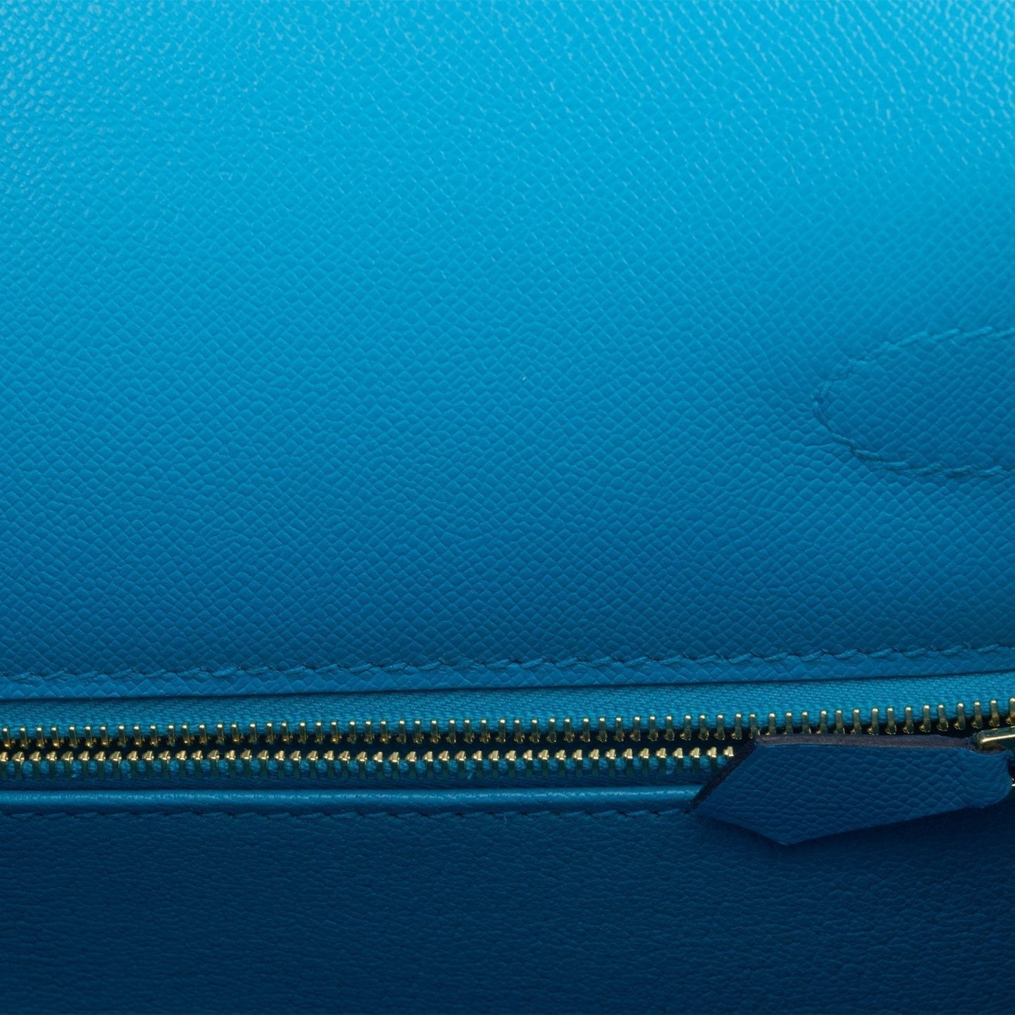 Hermes Kelly 28 Sellier Bleu Frida Epsom Gold Hardware