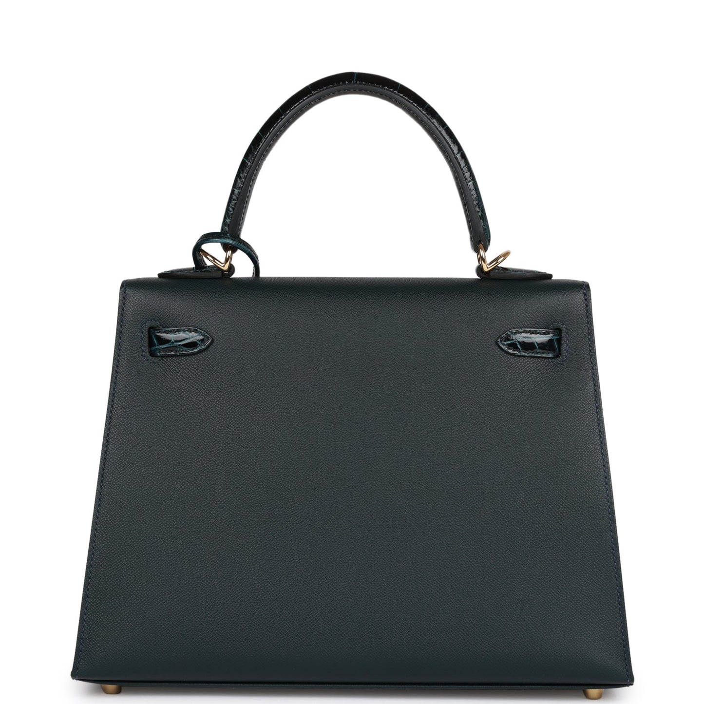 Hermes Kelly 25 Sellier Vert Rousseau Madame and Shiny Niloticus Crocodile Touch Gold Hardware