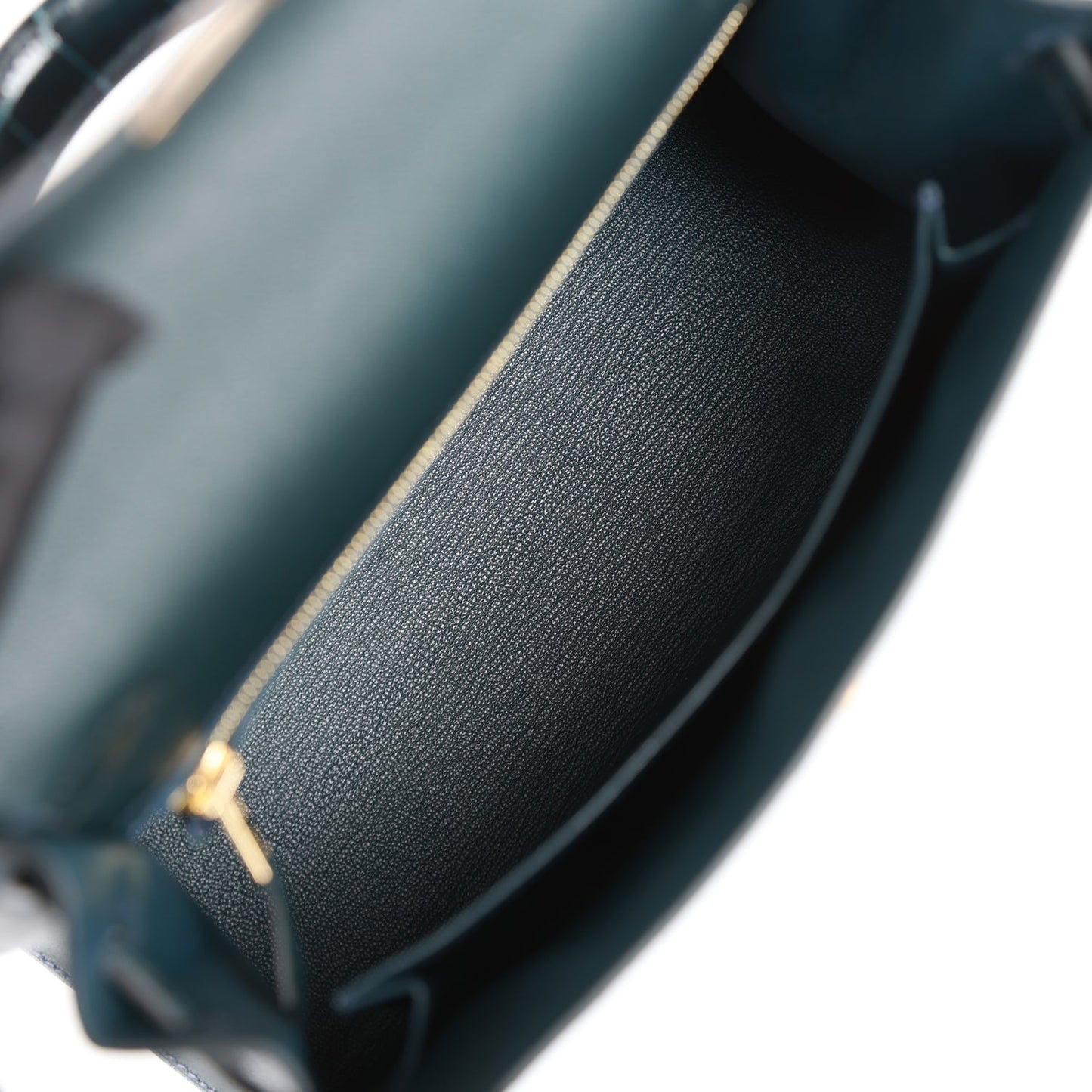 Hermes Kelly 25 Sellier Vert Rousseau Madame and Shiny Niloticus Crocodile Touch Gold Hardware