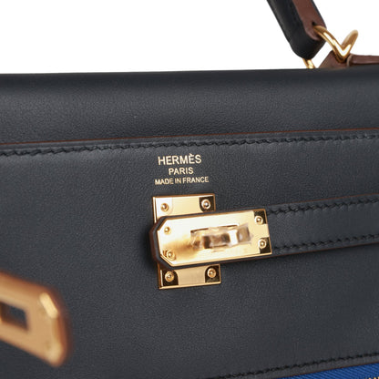 Hermes Colormatic Kelly 25 Retourne Caban, Black and Chai Swift Gold Hardware