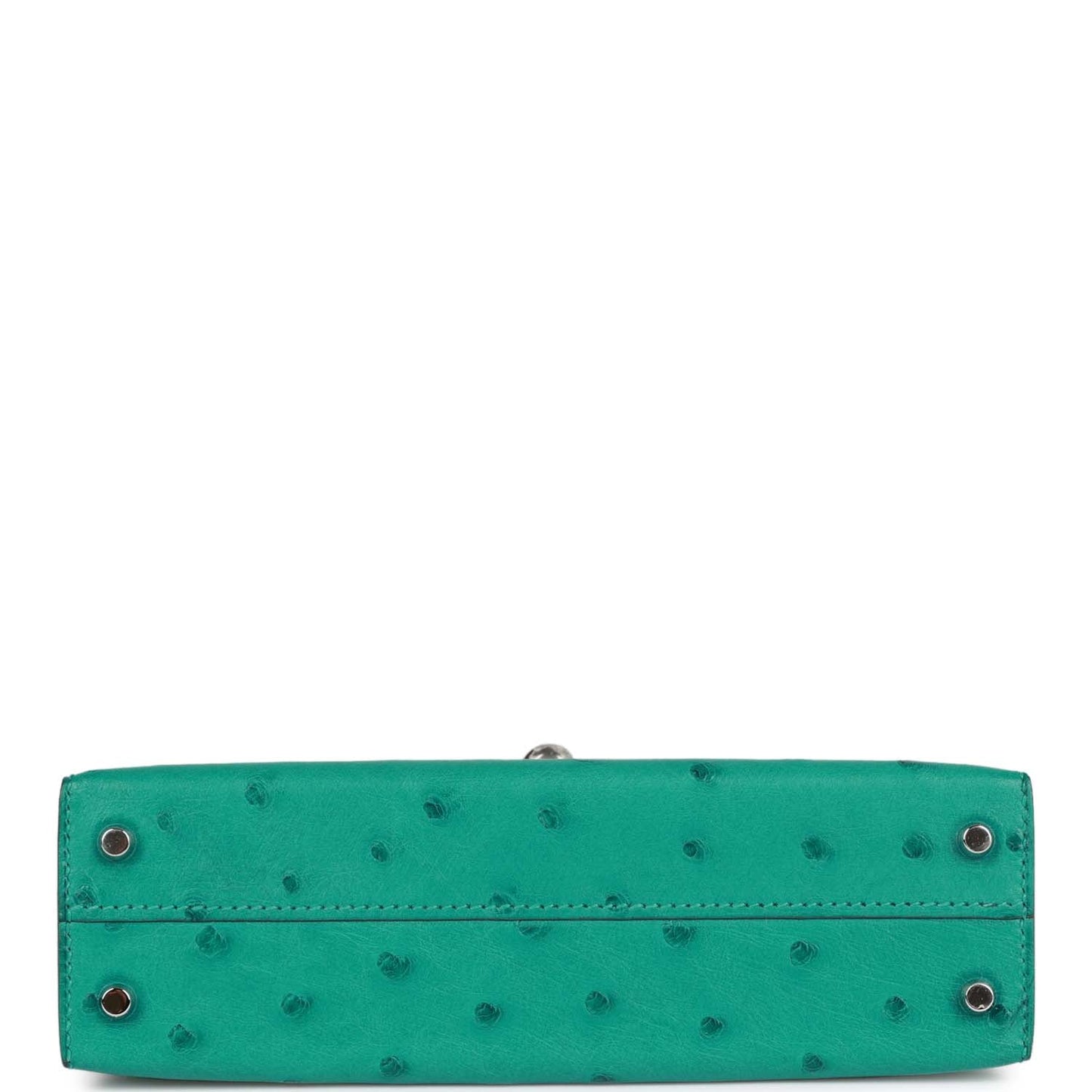 Hermes Kelly 20 Sellier Vert Verone Ostrich Palladium Hardware
