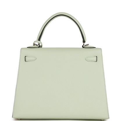 Hermes Kelly 25 Sellier Vert Fizz Epsom Palladium Hardware