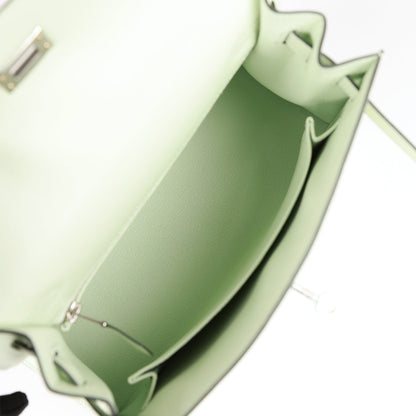 Hermes Kelly 25 Sellier Vert Fizz Epsom Palladium Hardware