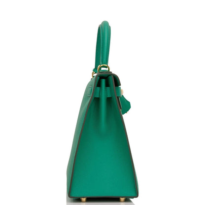 Hermes Kelly 28 Sellier Vert Jade Epsom Gold Hardware