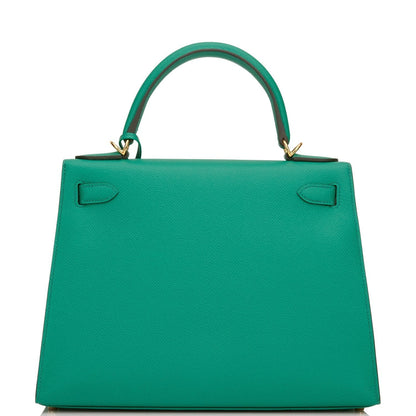 Hermes Kelly 28 Sellier Vert Jade Epsom Gold Hardware