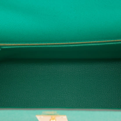Hermes Kelly 28 Sellier Vert Jade Epsom Gold Hardware