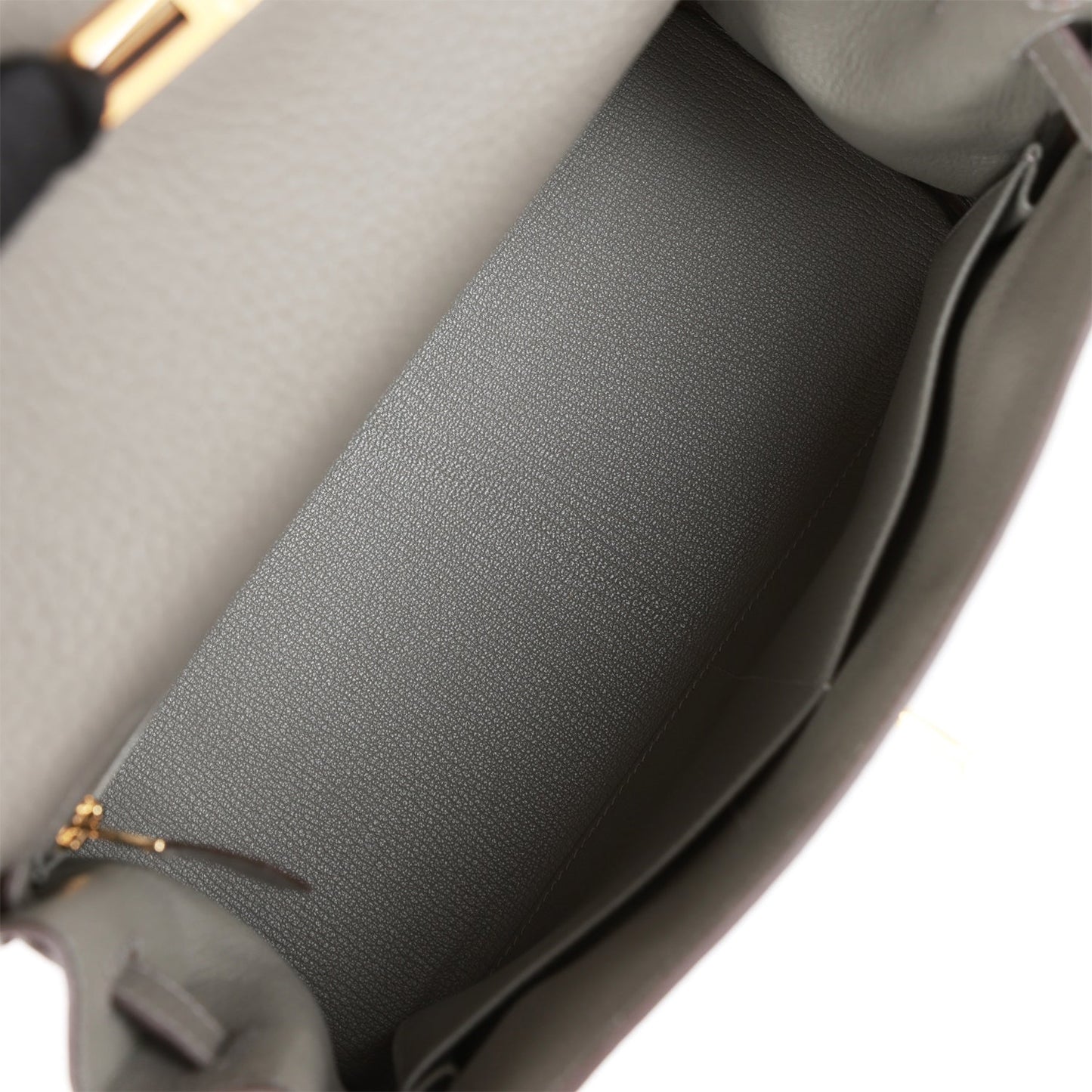 Hermes Kelly 28 Retourne Gris Meyer Clemence Gold Hardware