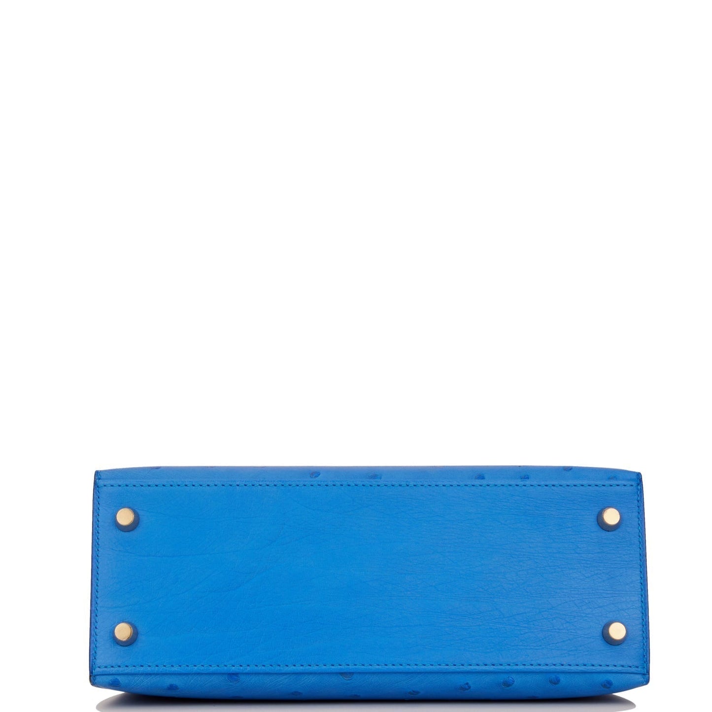 Hermes Kelly 25 Sellier Bleuet Ostrich Gold Hardware