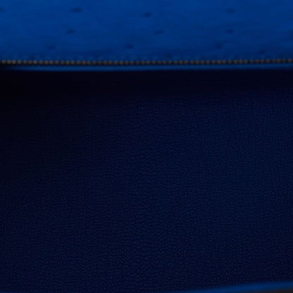 Hermes Kelly 25 Sellier Bleuet Ostrich Gold Hardware