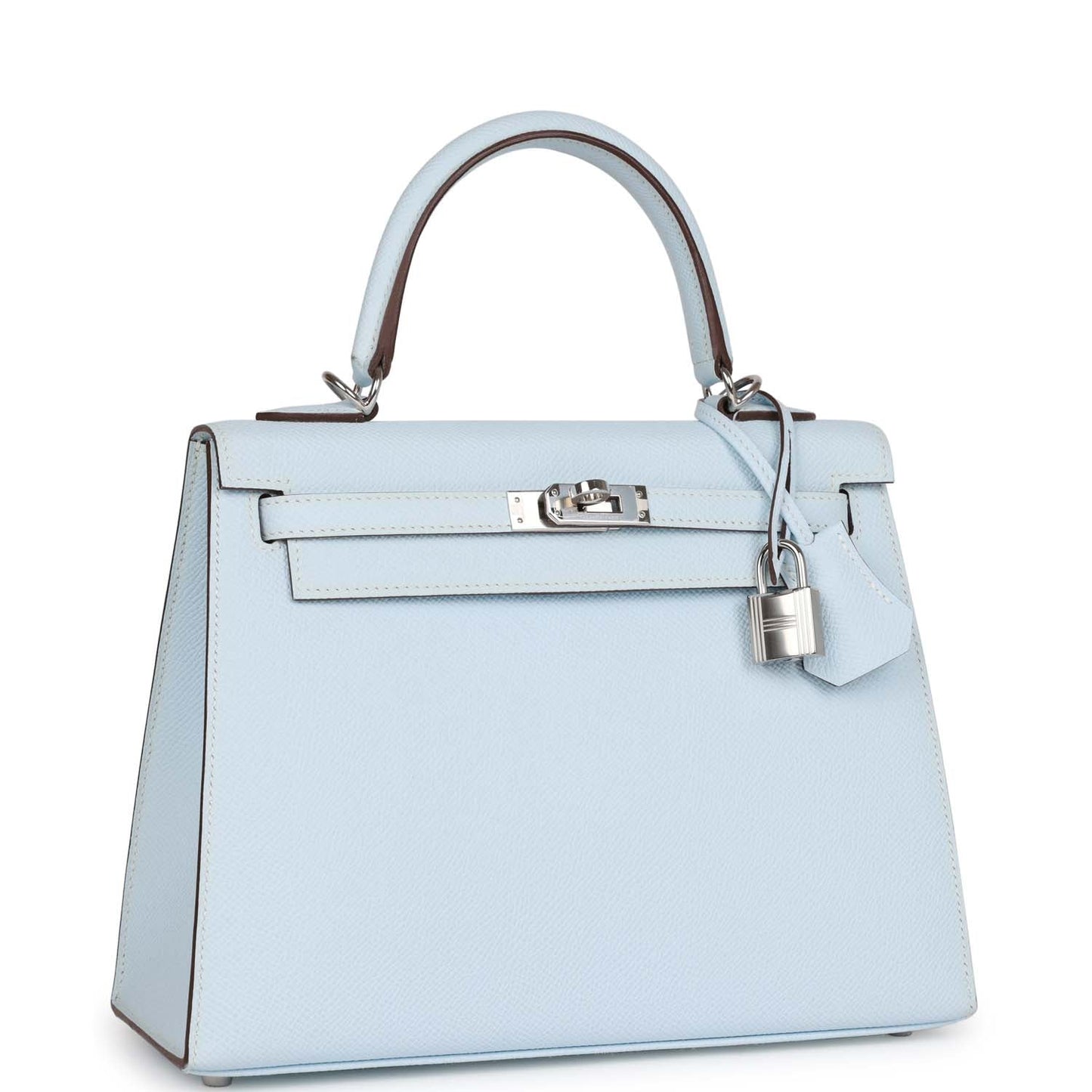 Hermes Kelly 25 Sellier Bleu Brume Epsom Palladium Hardware