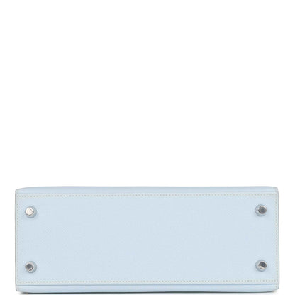 Hermes Kelly 25 Sellier Bleu Brume Epsom Palladium Hardware