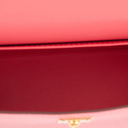 Hermes Kelly 20 Sellier Rose Lipstick Chevre Gold Hardware