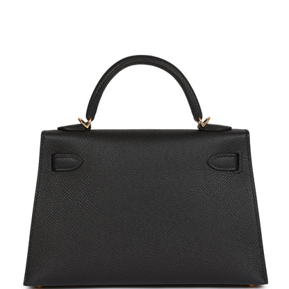 Hermes Kelly 20 Sellier Black Epsom Gold Hardware Deposit 1