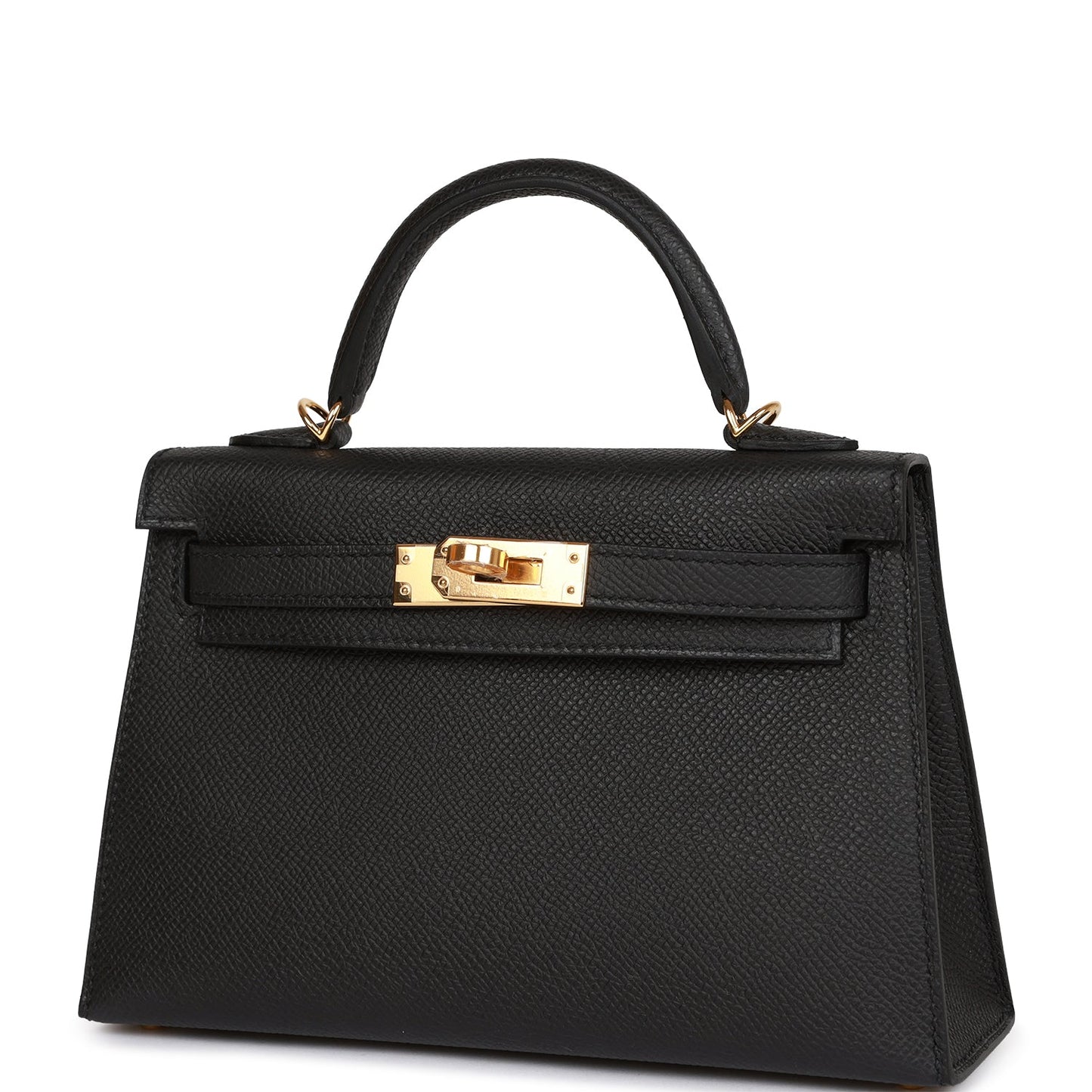 Hermes Kelly 20 Sellier Black Epsom Gold Hardware