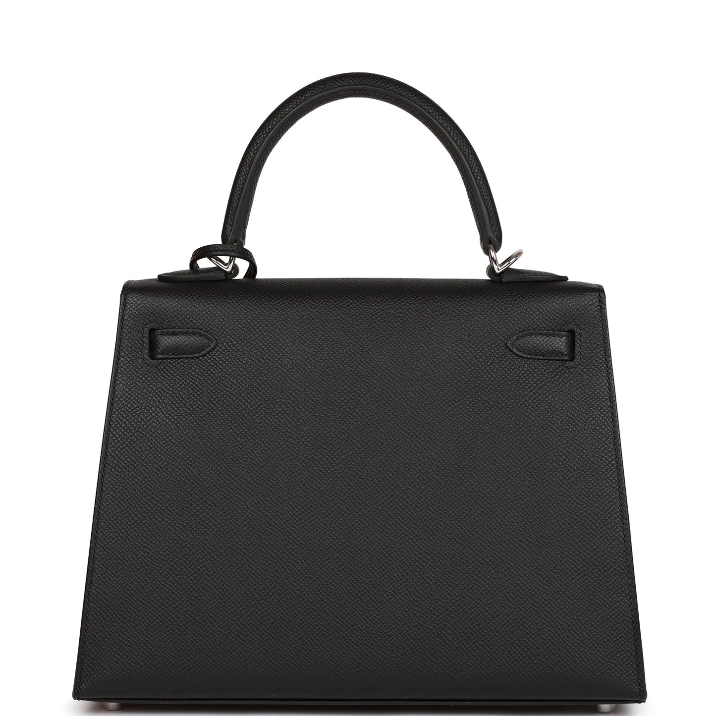Hermes Kelly 25 Sellier Black Epsom Palladium Hardware