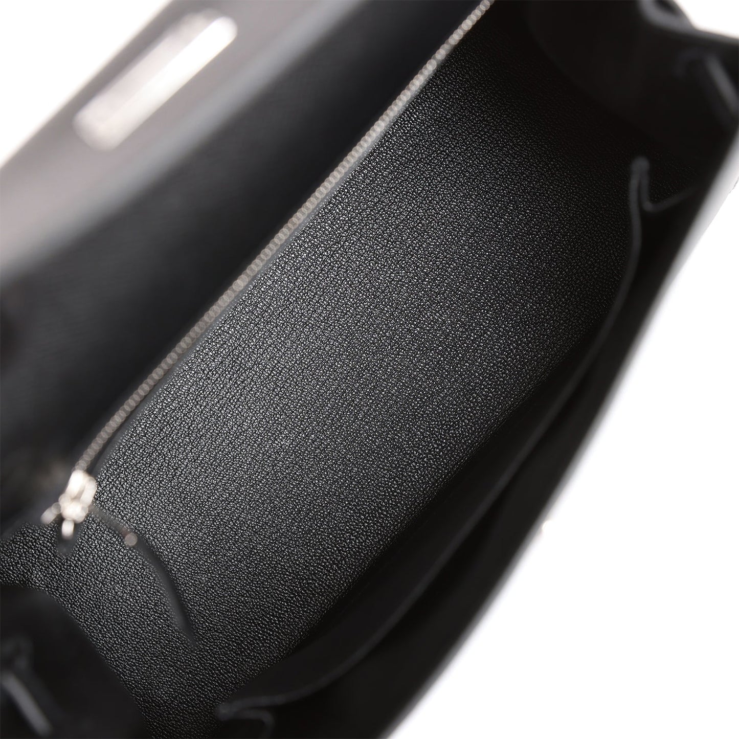 Hermes Kelly 25 Sellier Black Epsom Palladium Hardware