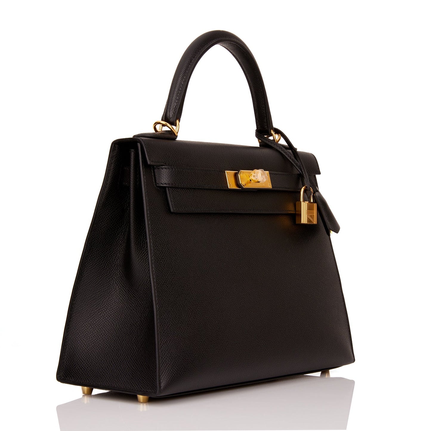 Hermes Kelly 28 Sellier Black Epsom Gold Hardware