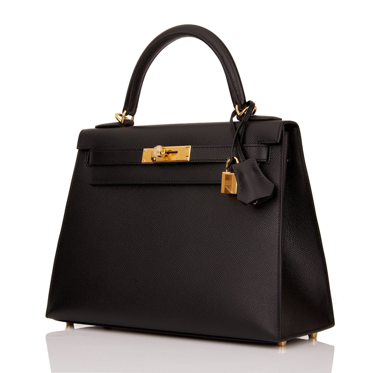 Hermes Kelly 28 Sellier Black Epsom Gold Hardware