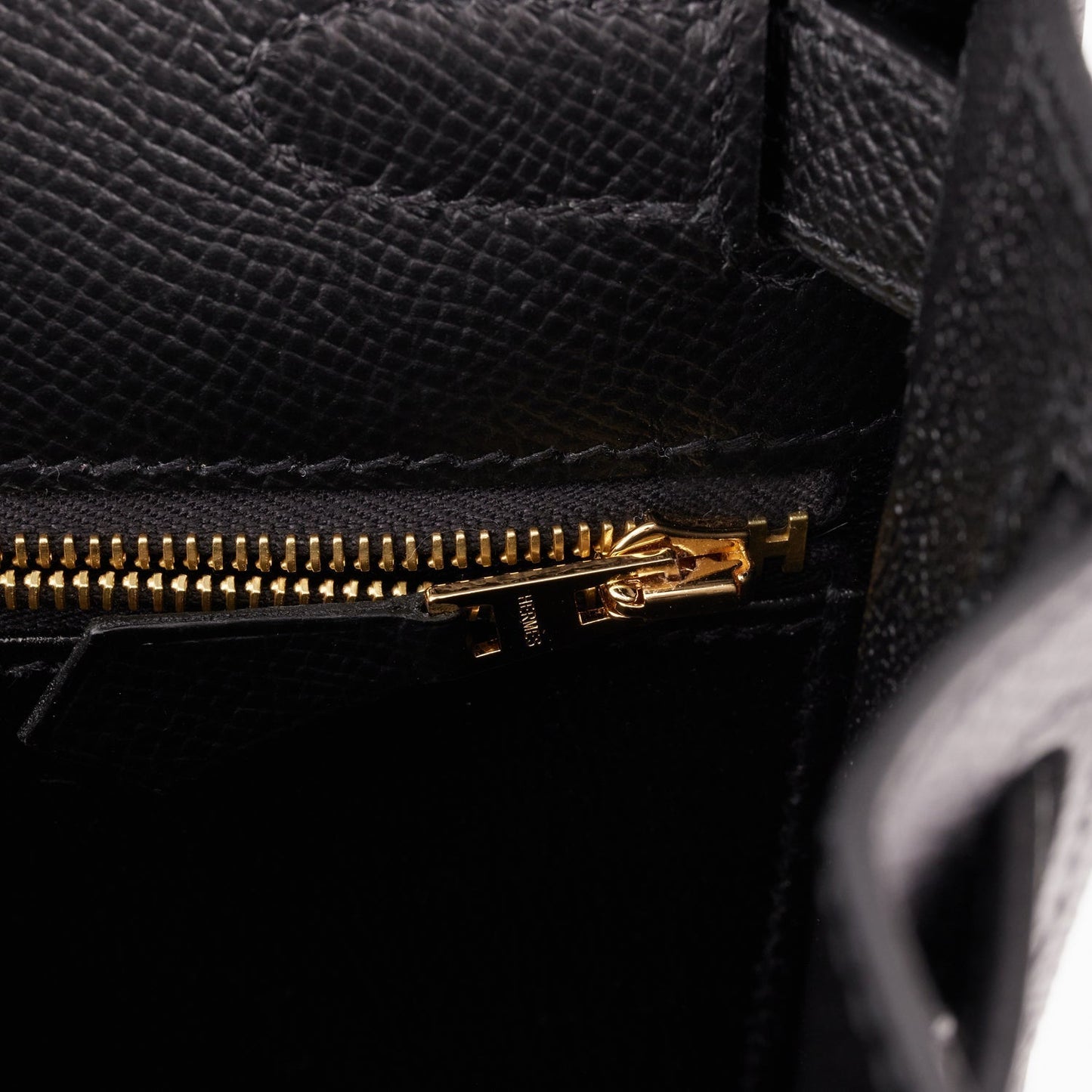Hermes Kelly 28 Sellier Black Epsom Gold Hardware