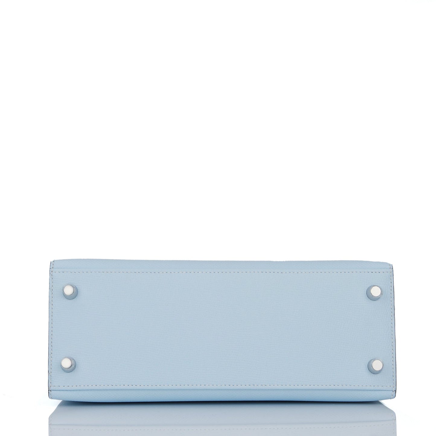 Hermes Kelly 25 Sellier Tri-Color Bleu Brume, Vert Jade and Gold Epsom Palladium Hardware