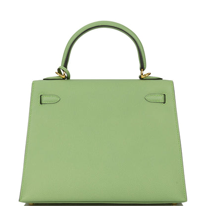 Hermes Kelly 25 Sellier Vert Criquet Epsom Gold Hardware