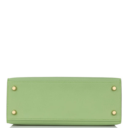 Hermes Kelly 25 Sellier Vert Criquet Epsom Gold Hardware
