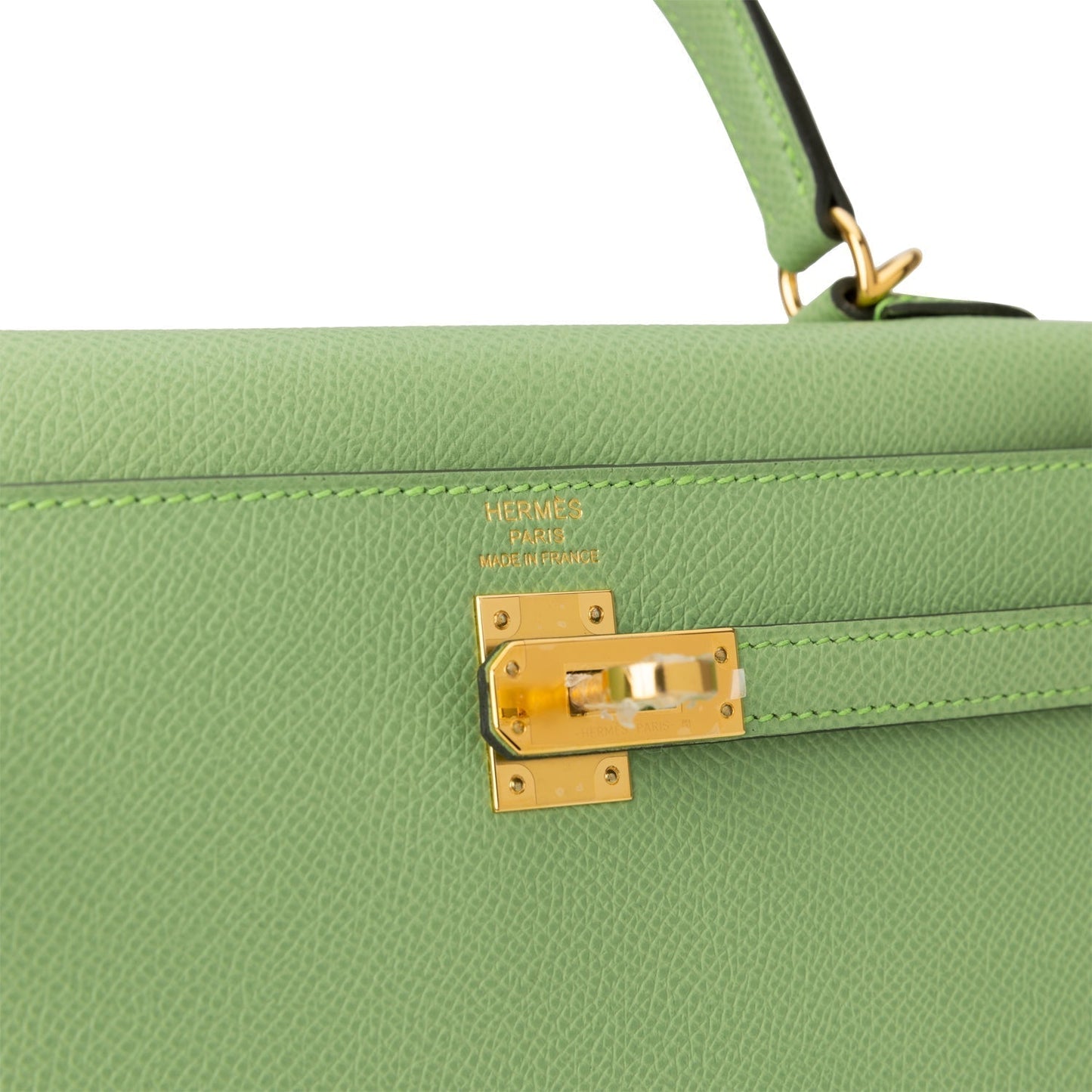 Hermes Kelly 25 Sellier Vert Criquet Epsom Gold Hardware