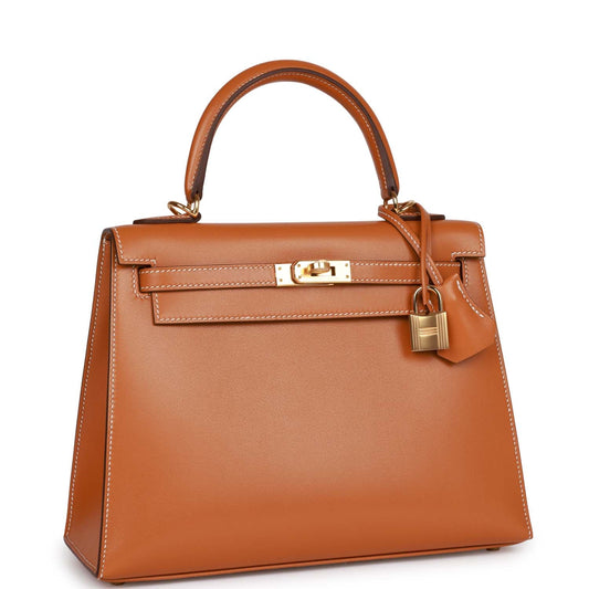 Hermes Kelly 25 Sellier Natural Sable Butler Gold Hardware