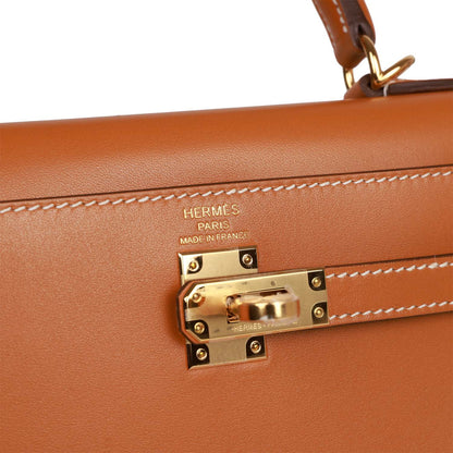 Hermes Kelly 25 Sellier Natural Sable Butler Gold Hardware