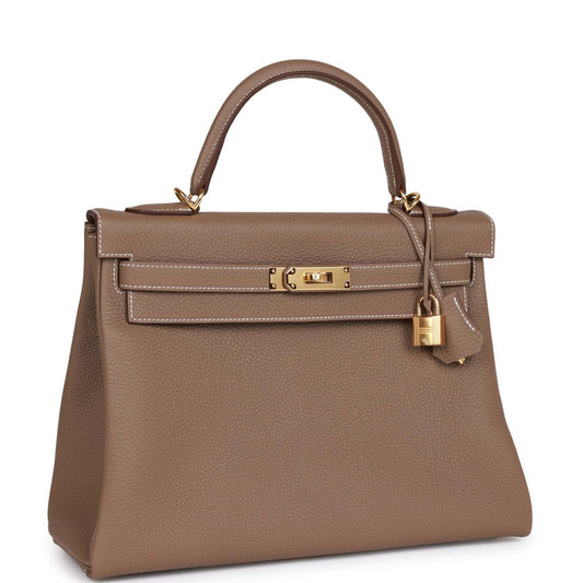 Hermes Kelly 32 Retourne Etoupe Togo Gold Hardware