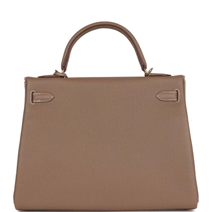 Hermes Kelly 32 Retourne Etoupe Togo Gold Hardware