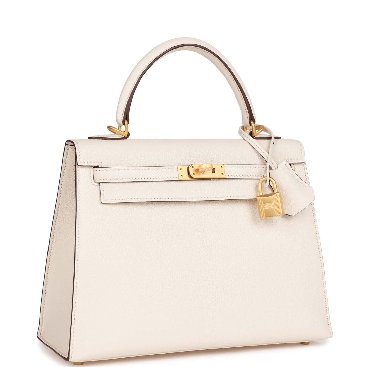 Hermes Kelly 25 Sellier Nata Verso Chevre Brushed Gold Hardware