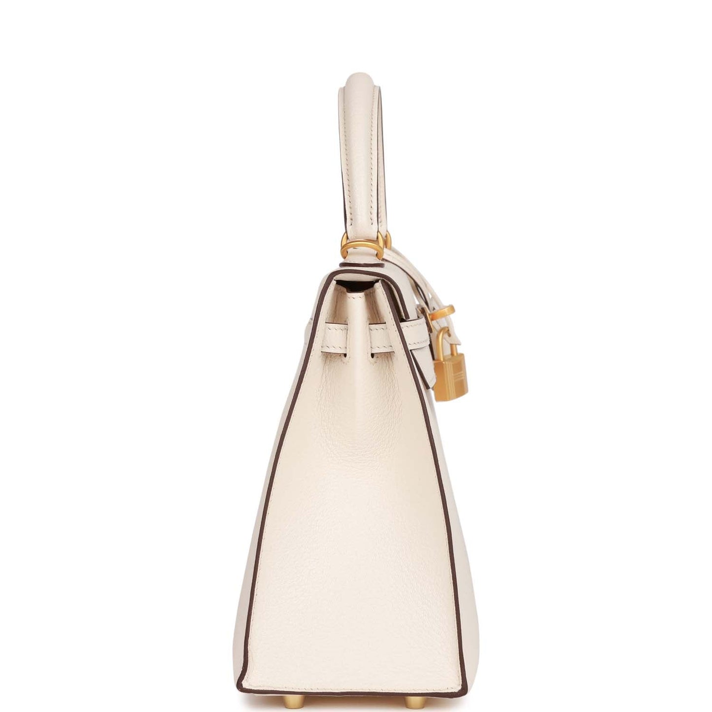 Hermes Kelly 25 Sellier Nata Verso Chevre Brushed Gold Hardware