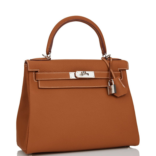 Hermes Kelly 28 Retourne Gold Togo Palladium Hardware