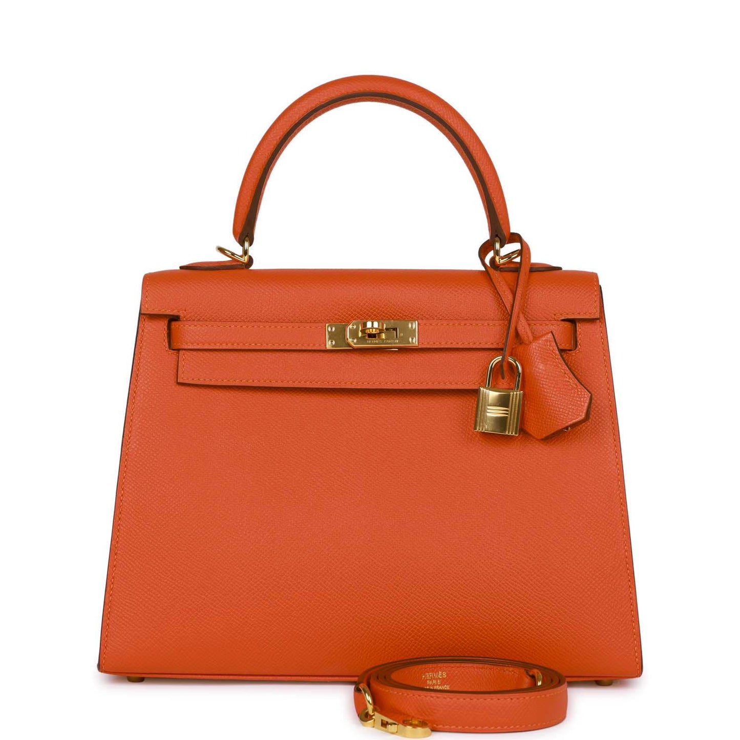 Hermes Kelly 25 Sellier Feu Epsom Gold Hardware