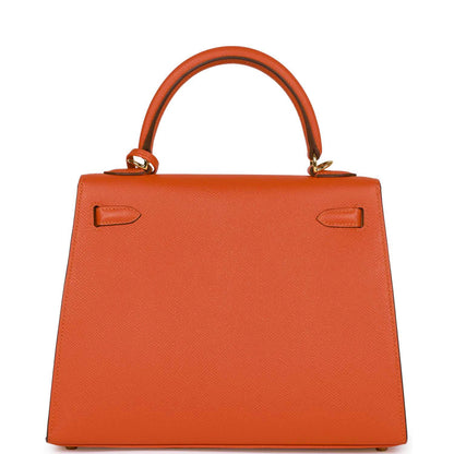 Hermes Kelly 25 Sellier Feu Epsom Gold Hardware