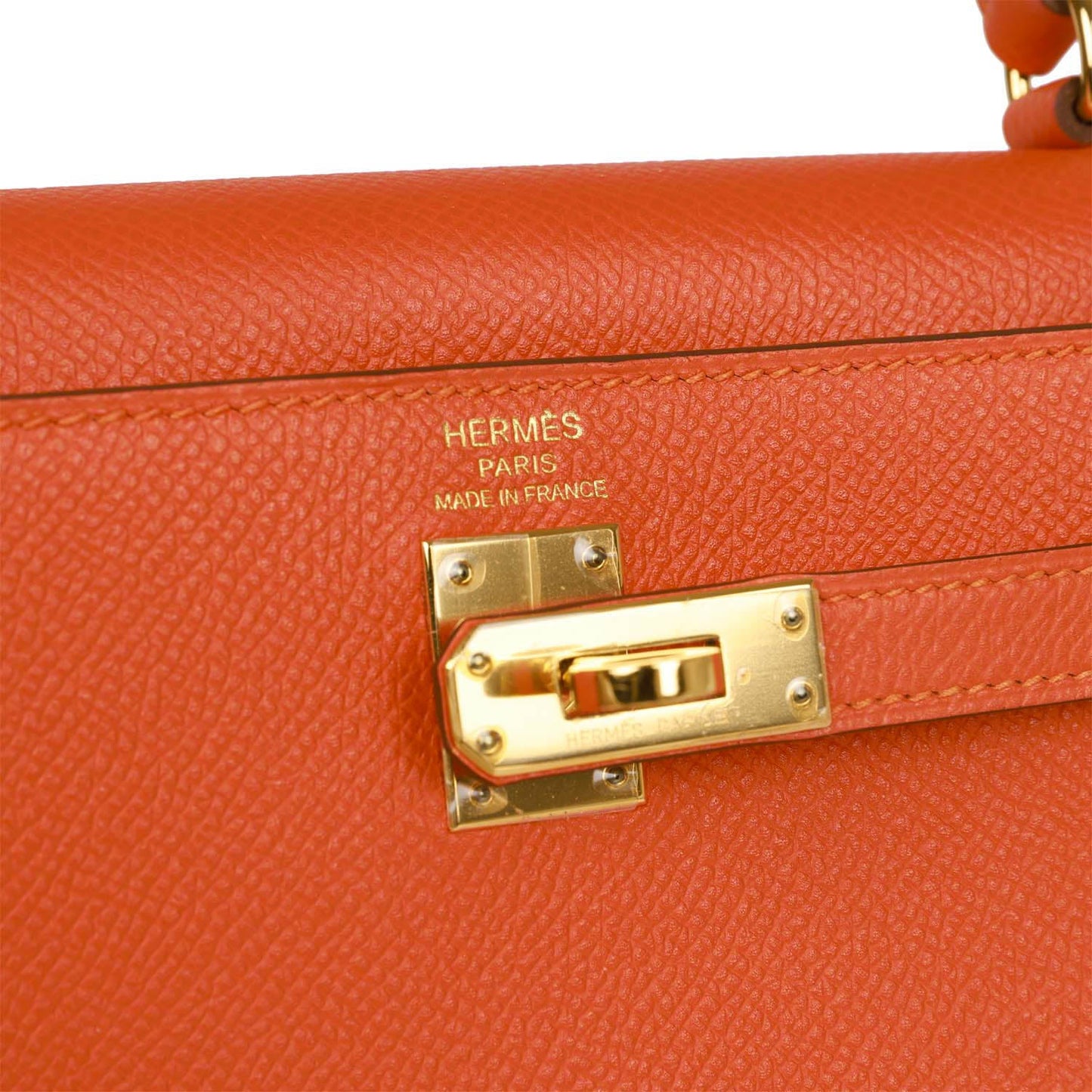 Hermes Kelly 25 Sellier Feu Epsom Gold Hardware