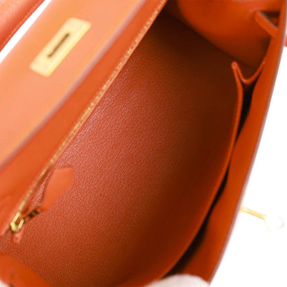 Hermes Kelly 25 Sellier Feu Epsom Gold Hardware