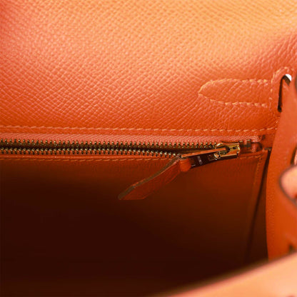 Hermes Kelly 25 Sellier Feu Epsom Gold Hardware