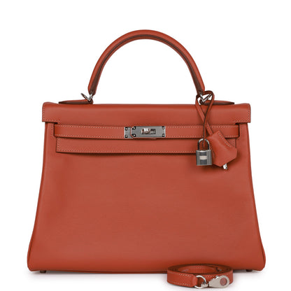 Hermes Kelly 32 Retourne Blush Verso Evercolor Palladium Hardware