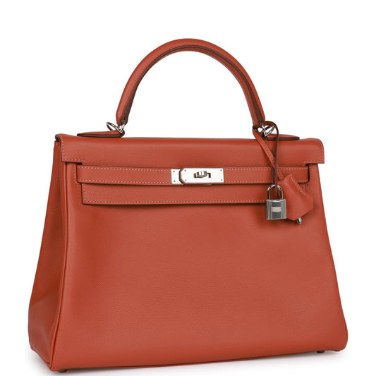 Hermes Kelly 32 Retourne Blush Verso Evercolor Palladium Hardware