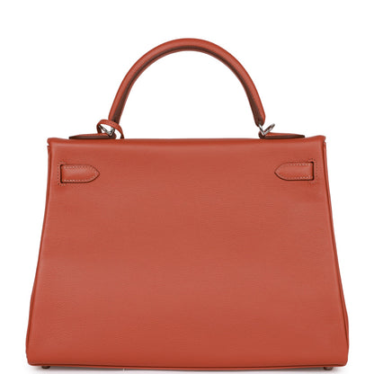 Hermes Kelly 32 Retourne Blush Verso Evercolor Palladium Hardware
