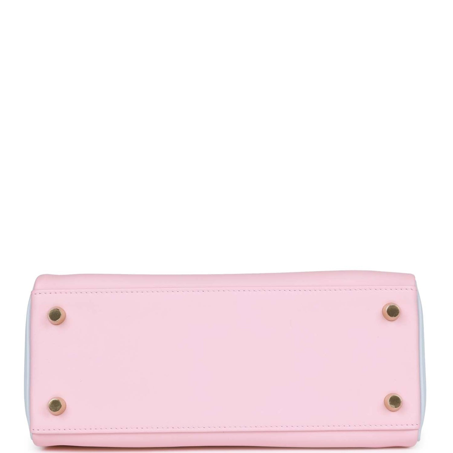 Hermes Kelly 25 Retourne Rose Sakura and Bleu Brume Swift Permabrass Hardware