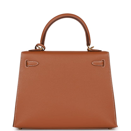 Hermes Kelly 25 Sellier Gold Epsom Gold Hardware