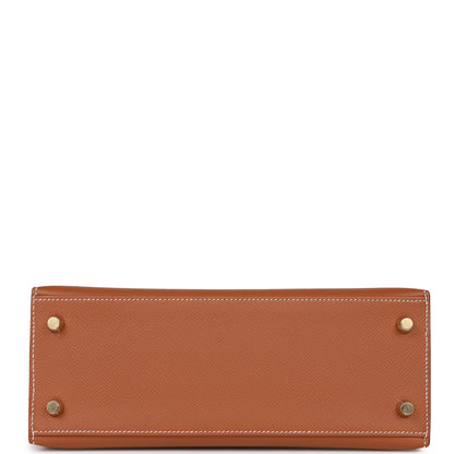 Hermes Kelly 25 Sellier Gold Epsom Gold Hardware