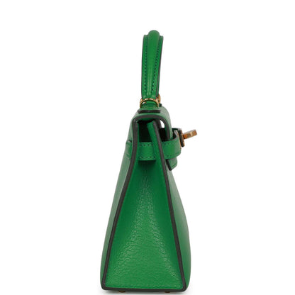 Hermes Kelly 20 Sellier Bambou Chevre Gold Hardware