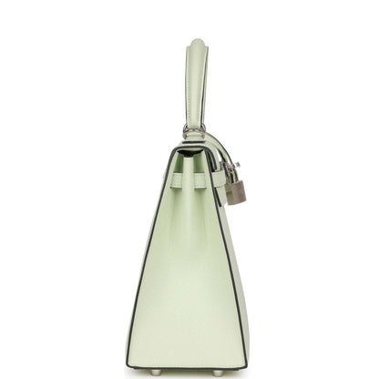 Hermes Kelly 25 Sellier Vert Fizz Epsom Palladium Hardware
