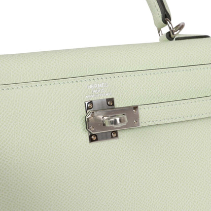 Hermes Kelly 25 Sellier Vert Fizz Epsom Palladium Hardware