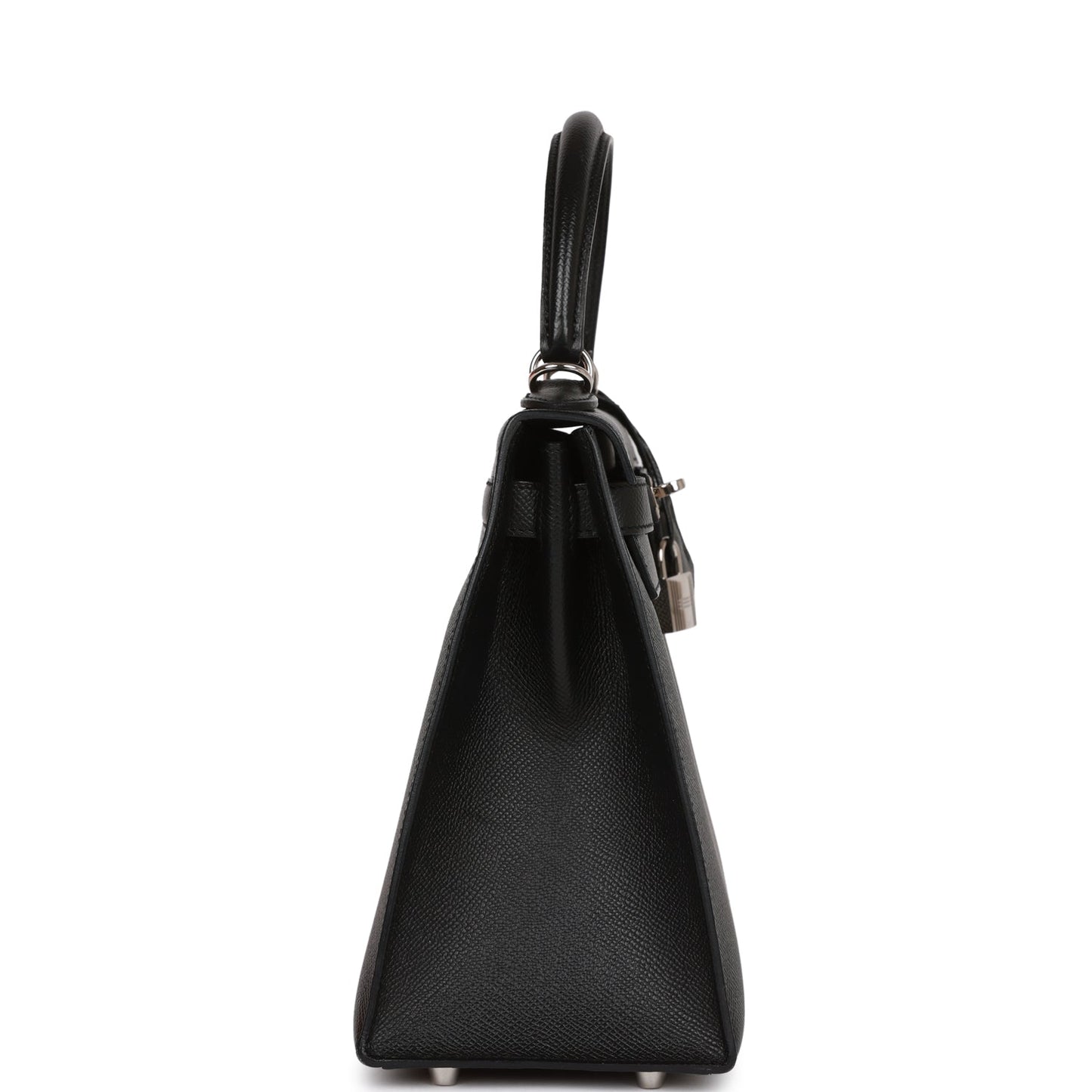Hermes Kelly 28 Sellier Black Epsom Palladium Hardware