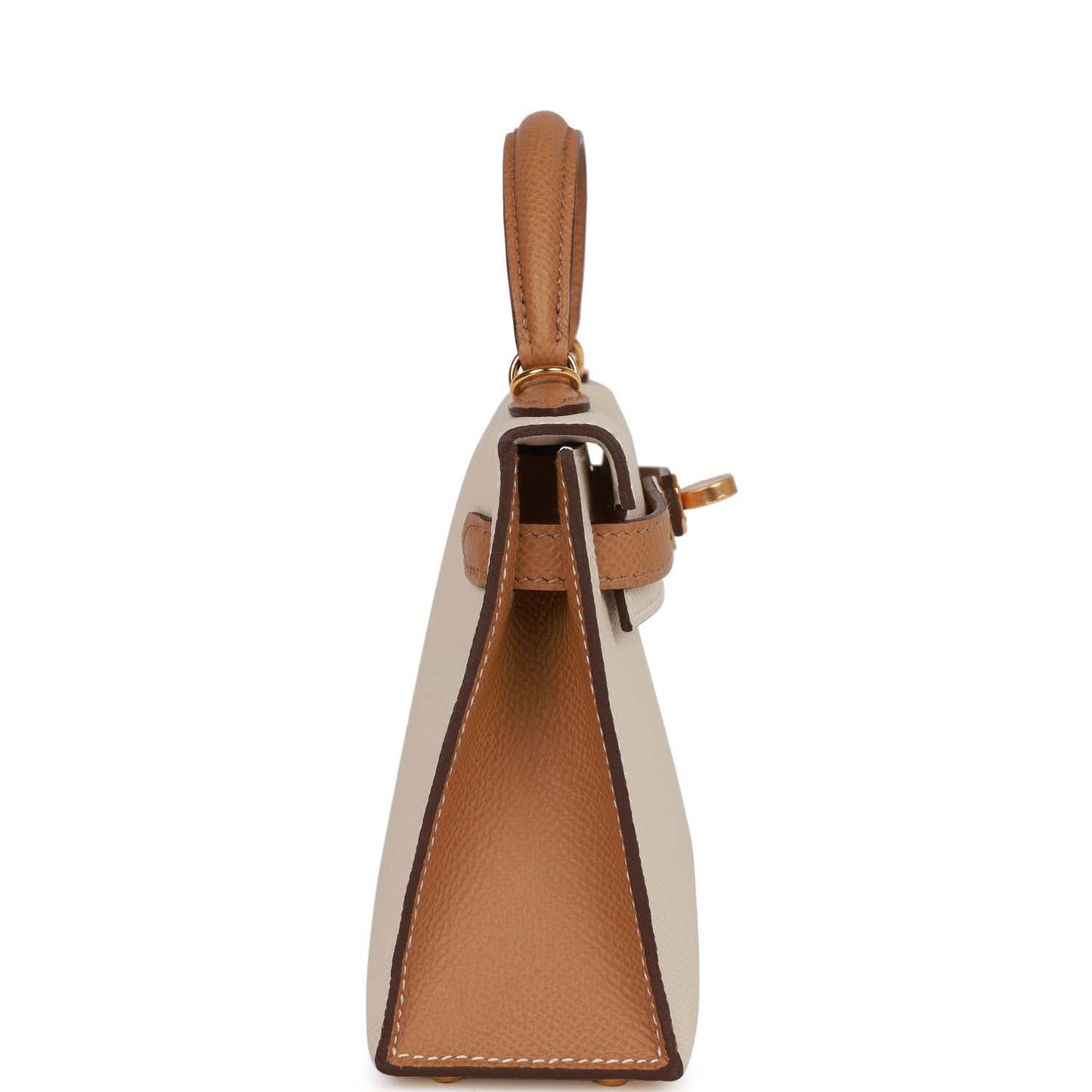 Hermes Special Order (HSS) Kelly 20 Sellier Craie and Biscuit Epsom Gold Hardware